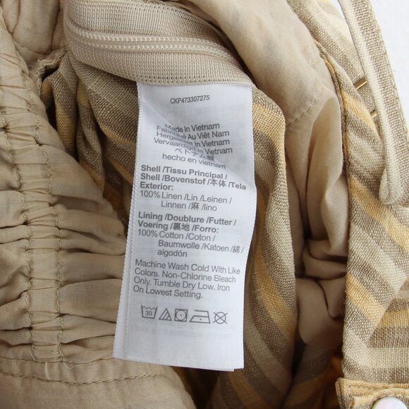 Madewell Sleeveless Wide-Leg Jumpsuit French Vanilla Striped Linen Yellow Size 2 - Picture 15 of 16